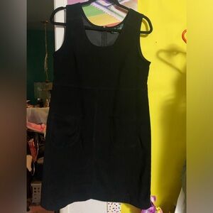 Corduroy Black Dress with Pockets Size Large